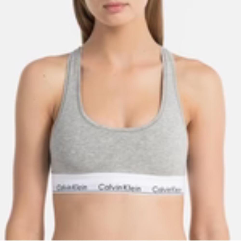 Calvin Klein 90’s Heather Grey Logo Bralette size S